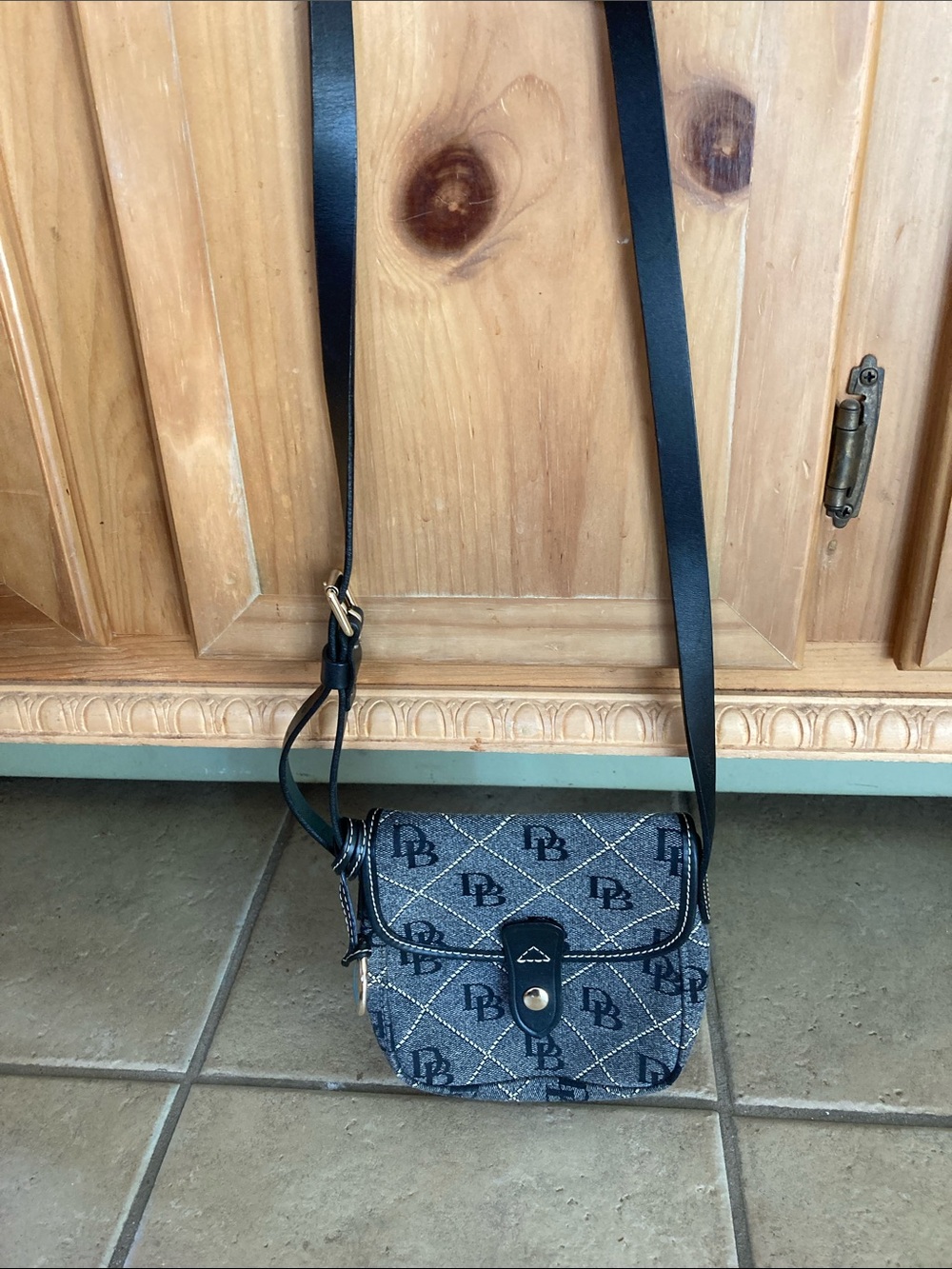 Dooney & Bourke Monogram Crossbody Bag in Gray & Black